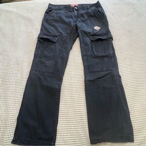 Y2k Style Rolling Paper Co. Double Knee Cargo Pants Size 36x31.5 Work Grunge